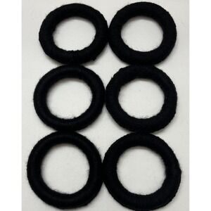 6 Mata Ortiz Pottery Olla Rings Hand Made Mexican Clay Black Yarn Mexico 3 Inch